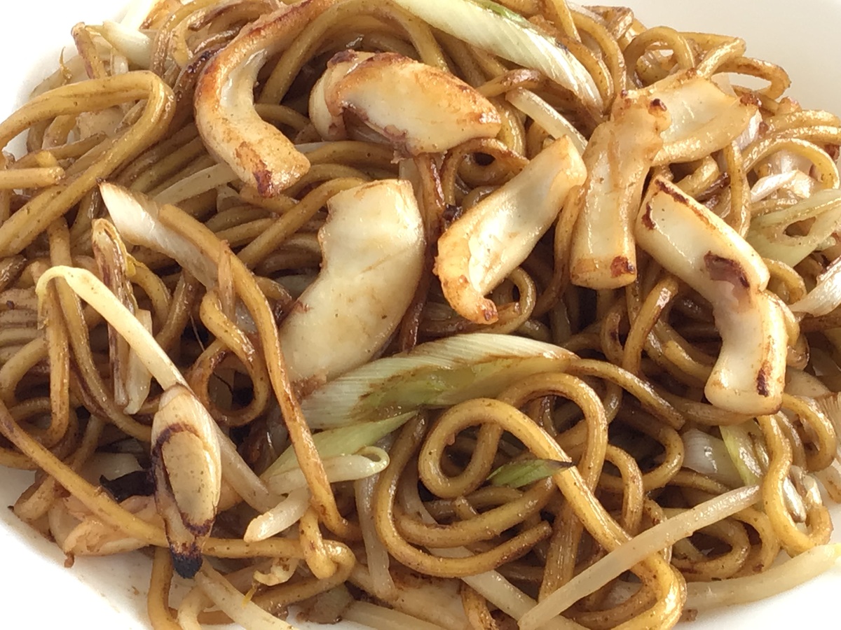 白ネギいか焼きそば